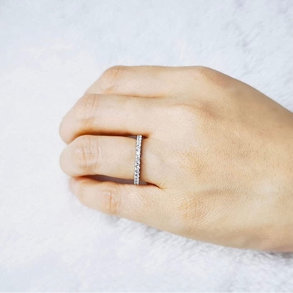 ❤️Bo.Dream Round Cubic Zirconia CZ Full Eternity Ring Sterling Silver❤️ NIB - Picture 4 of 9